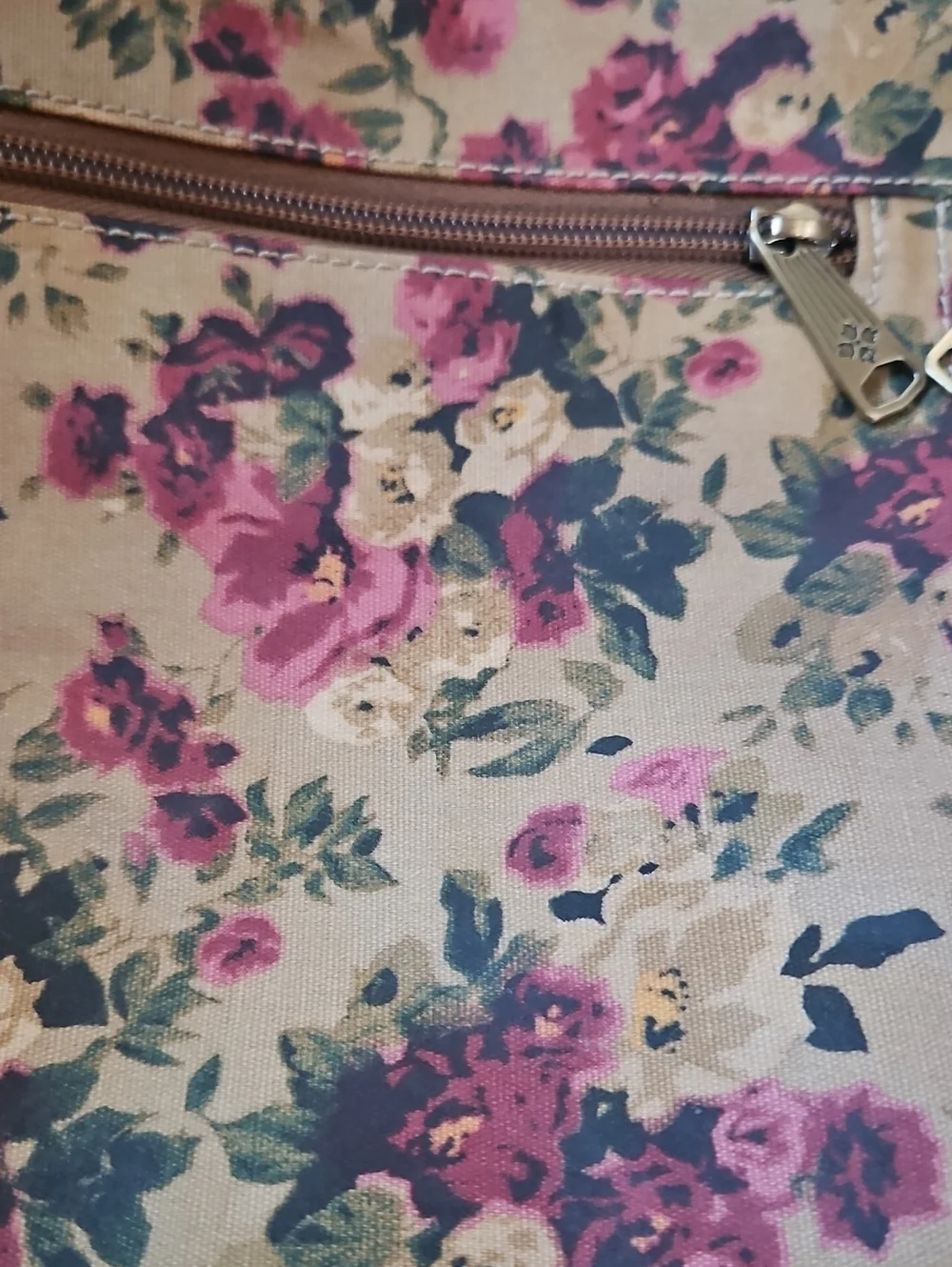 Patricia Nash Large Floral Antique Rose Crossbody Bag - Pink Floral Print